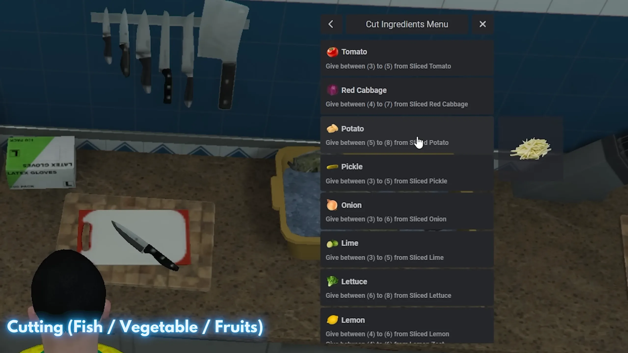 Cutting Vegetable / Fruits